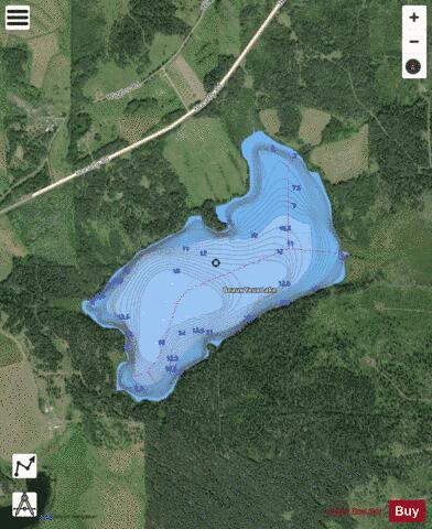 Beaux Yeux Lake depth contour Map - i-Boating App - Satellite