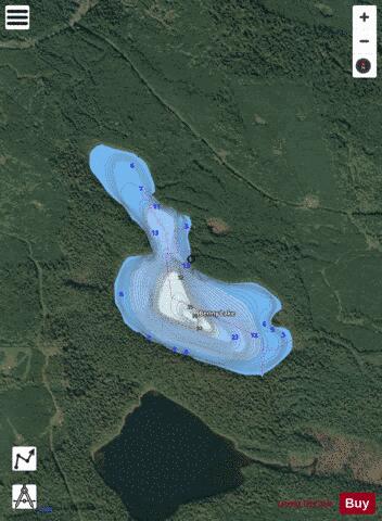 Benny Lake depth contour Map - i-Boating App - Satellite