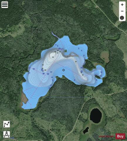 Beveridge Lake depth contour Map - i-Boating App - Satellite