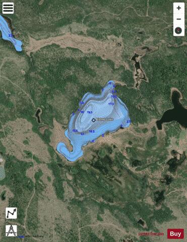 Bishop Lake depth contour Map - i-Boating App - Satellite