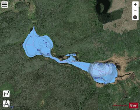 Bone Lake depth contour Map - i-Boating App - Satellite