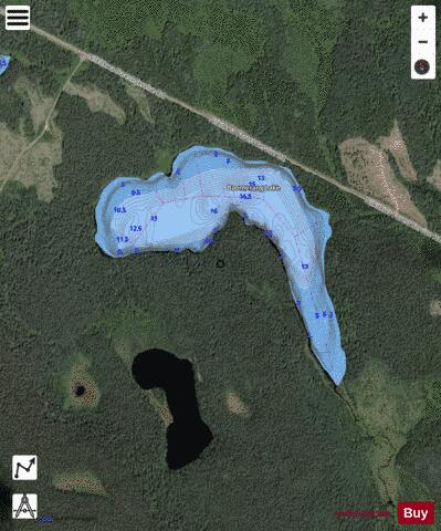 Boomerang Lake depth contour Map - i-Boating App - Satellite