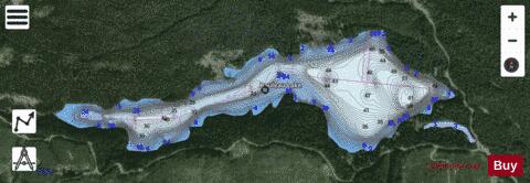 Bouleau Lake depth contour Map - i-Boating App - Satellite