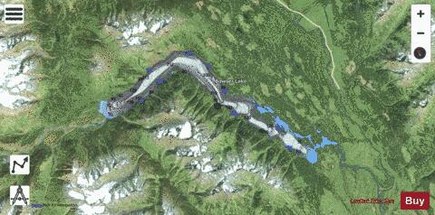 Bowser Lake depth contour Map - i-Boating App - Satellite