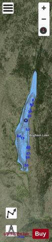 Brigham Lake depth contour Map - i-Boating App - Satellite