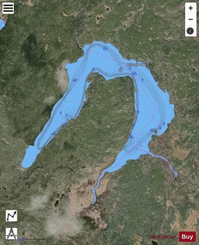 Brittany Lake depth contour Map - i-Boating App - Satellite