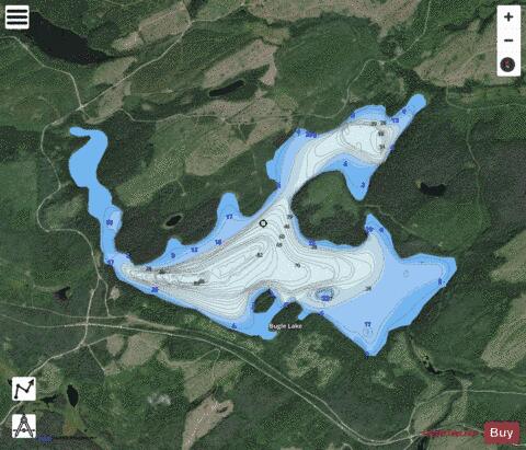 Bugle Lake depth contour Map - i-Boating App - Satellite