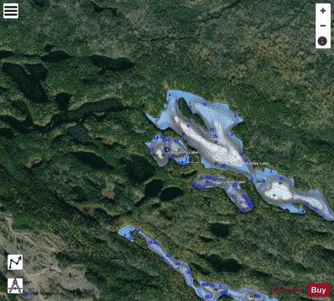 Butterfly Lake depth contour Map - i-Boating App - Satellite