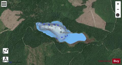Cameron Lake depth contour Map - i-Boating App - Satellite