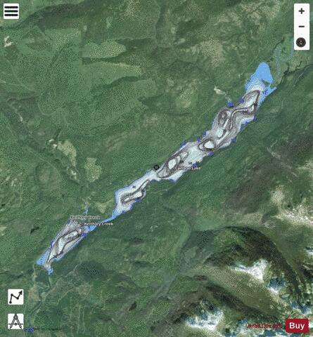 Cariboo Lake depth contour Map - i-Boating App - Satellite