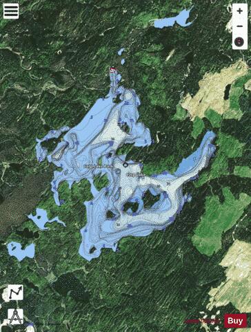 Carp Lake depth contour Map - i-Boating App - Satellite