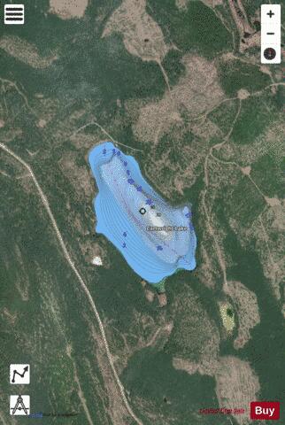 Cartwright Lake depth contour Map - i-Boating App - Satellite