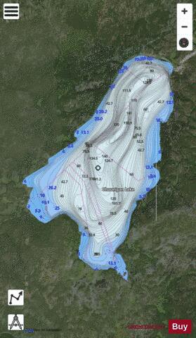 Chaunigan Lake depth contour Map - i-Boating App - Satellite