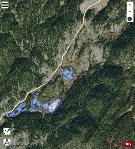 Chicken Ranch Lake depth contour Map - i-Boating App - Satellite