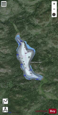 Chief Gray Lake depth contour Map - i-Boating App - Satellite