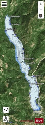 Christina Lake depth contour Map - i-Boating App - Satellite
