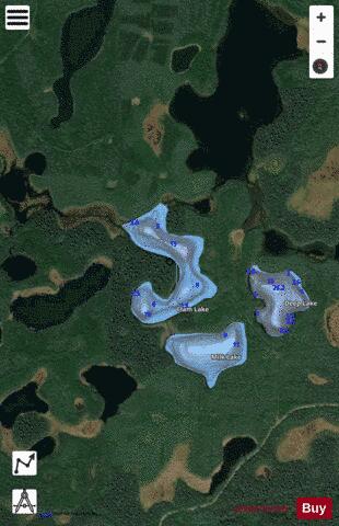 Clam Lake depth contour Map - i-Boating App - Satellite