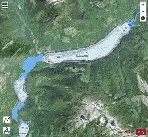 Clowhom Lake depth contour Map - i-Boating App - Satellite