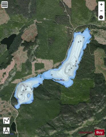 Collins Lake depth contour Map - i-Boating App - Satellite