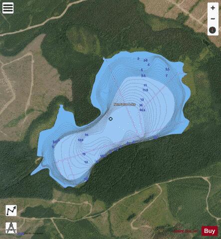 Cripple Lake depth contour Map - i-Boating App - Satellite