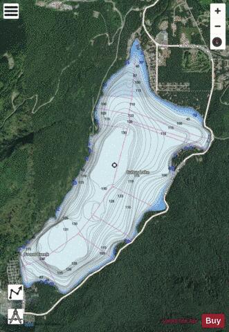 Cultus Lake depth contour Map - i-Boating App - Satellite