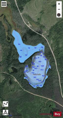 Curve Lake depth contour Map - i-Boating App - Satellite