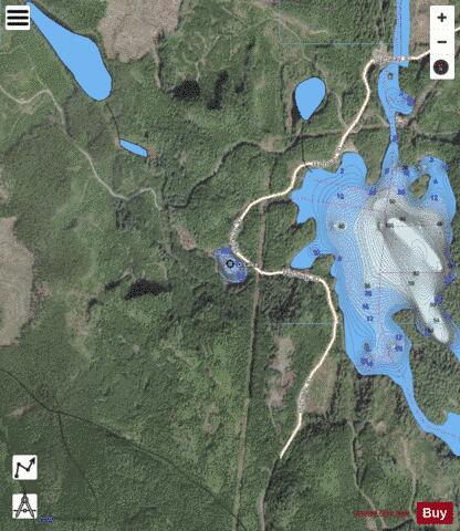 D Lake depth contour Map - i-Boating App - Satellite