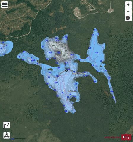 Dahl Lake depth contour Map - i-Boating App - Satellite