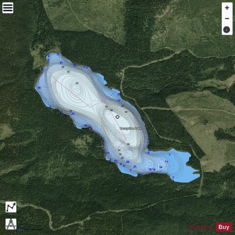Deception Lake depth contour Map - i-Boating App - Satellite