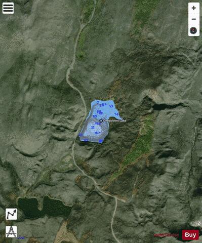 Deepdown Lake depth contour Map - i-Boating App - Satellite
