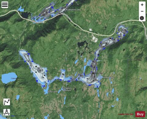 Diana Lake + Rainbow Lake depth contour Map - i-Boating App - Satellite