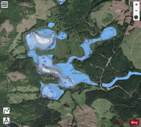 Dickson Lake depth contour Map - i-Boating App - Satellite