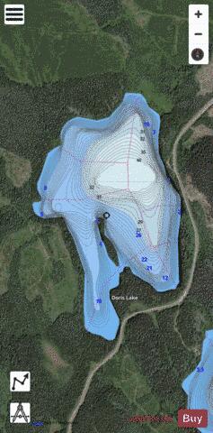 Doris Lake depth contour Map - i-Boating App - Satellite