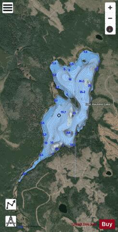 East Hautete Lake depth contour Map - i-Boating App - Satellite
