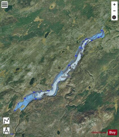 Entiako Lake depth contour Map - i-Boating App - Satellite