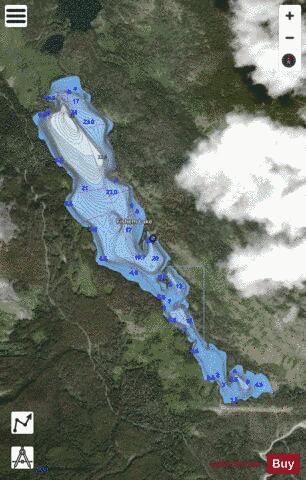 Fishem Lake depth contour Map - i-Boating App - Satellite