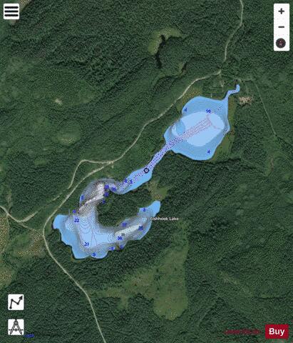 Fishhook Lake depth contour Map - i-Boating App - Satellite