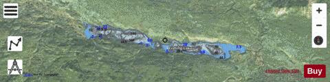 Fishing Lake depth contour Map - i-Boating App - Satellite