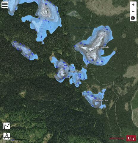 Flapjack Lake depth contour Map - i-Boating App - Satellite