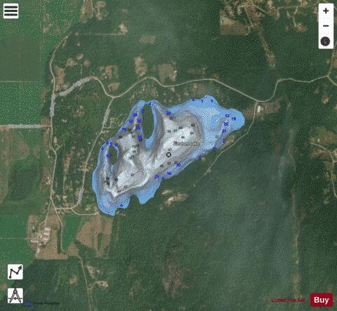 Gardom Lake depth contour Map - i-Boating App - Satellite