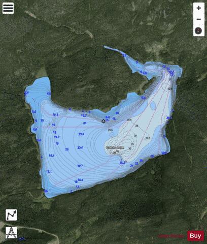 Gatcho Lake depth contour Map - i-Boating App - Satellite