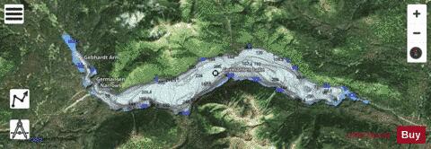 Germansen Lake depth contour Map - i-Boating App - Satellite