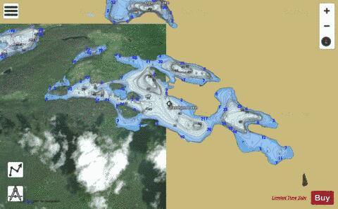 Grassham Lake depth contour Map - i-Boating App - Satellite