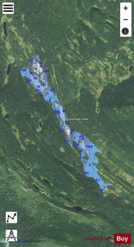 Gunanoot Lake depth contour Map - i-Boating App - Satellite