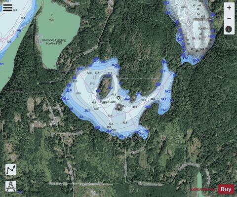 Hague Lake depth contour Map - i-Boating App - Satellite