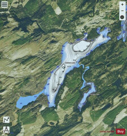 Hallett Lake depth contour Map - i-Boating App - Satellite