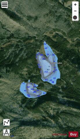 Hambler Lakes depth contour Map - i-Boating App - Satellite