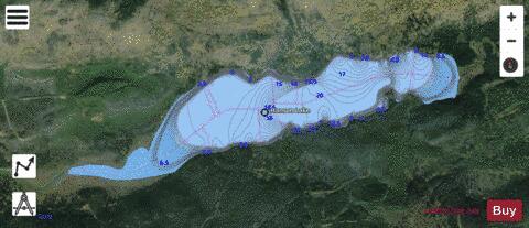 Hanson Lake depth contour Map - i-Boating App - Satellite