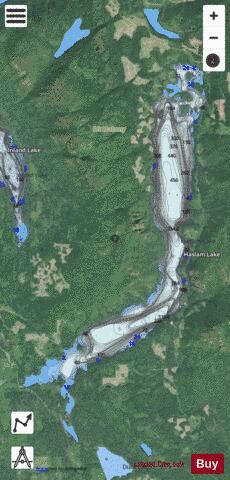 Haslam Lake depth contour Map - i-Boating App - Satellite