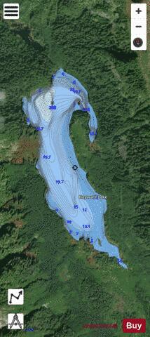 Hayward Lake depth contour Map - i-Boating App - Satellite